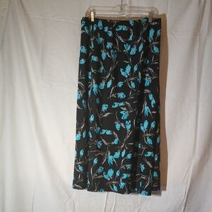 Floral Black and Blue Women's Skirt